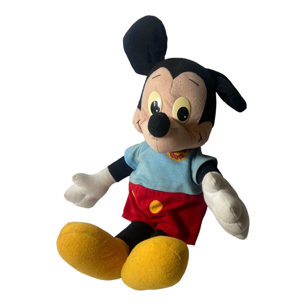 Vintage 1988 Playskool Disney Mickey Mouse Talking Pull String 22” Plush Works